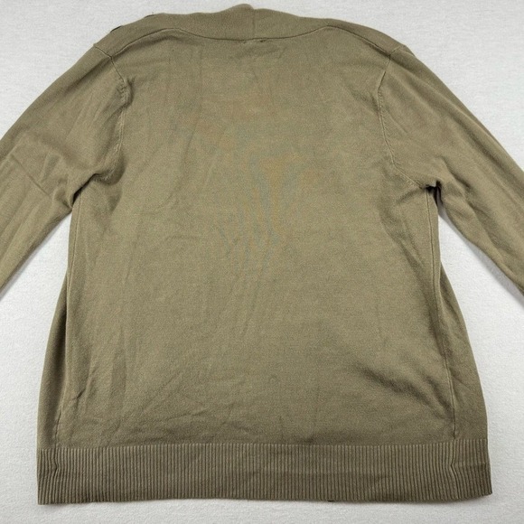 Aaeda Women's Floral Open Cardigan Olive w/ Pink Brown Orange Flowers Small - Picture 8 of 8